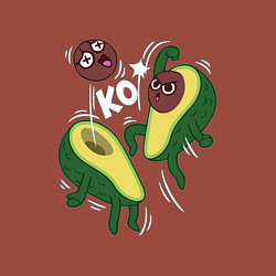 Свитшот хлопковый мужской Каваи авокадо - нокаут, цвет: кирпичный — фото 2