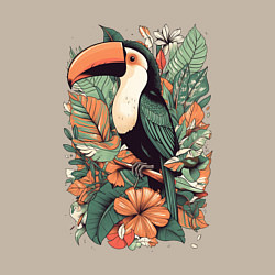 Свитшот хлопковый мужской Тукан: арт нейросети, цвет: миндальный — фото 2