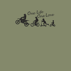 Свитшот хлопковый мужской One life one love, цвет: авокадо — фото 2