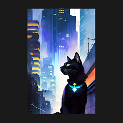 Свитшот хлопковый мужской Black cat - a resident of the metropolis - New Yor, цвет: черный — фото 2