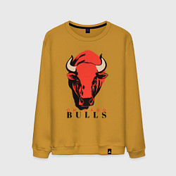 Свитшот хлопковый мужской Chicago bull, цвет: горчичный