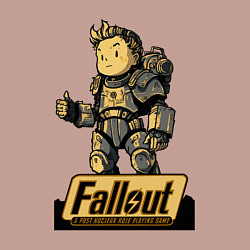 Свитшот хлопковый мужской Vault boy in armor, цвет: пыльно-розовый — фото 2