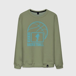 Свитшот хлопковый мужской Denver basket, цвет: авокадо