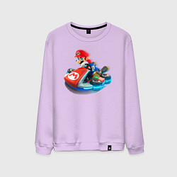 Свитшот хлопковый мужской Марио на машине, цвет: лаванда