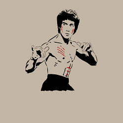 Свитшот хлопковый мужской Брюс Ли в крови, цвет: миндальный — фото 2