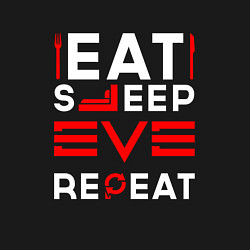 Свитшот хлопковый мужской Надпись eat sleep EVE repeat, цвет: черный — фото 2