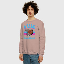 Свитшот хлопковый мужской Basket Miami, цвет: пыльно-розовый — фото 2