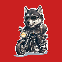 Свитшот хлопковый мужской Волчья сила на двух колесах, цвет: красный — фото 2