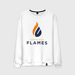 Свитшот хлопковый мужской Copenhagen Flames лого, цвет: белый