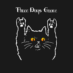 Свитшот хлопковый мужской Three Days Grace rock cat, цвет: черный — фото 2