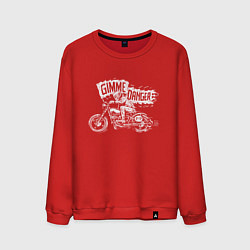 Свитшот хлопковый мужской Gimme danger - motorcycle - motto, цвет: красный