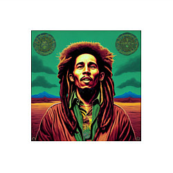 Свитшот хлопковый мужской Digital Art Bob Marley in the field, цвет: белый — фото 2