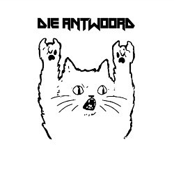 Свитшот хлопковый мужской Die Antwoord - rock cat, цвет: белый — фото 2