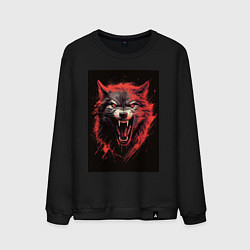 Свитшот хлопковый мужской Red wolf, цвет: черный