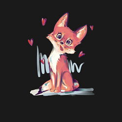 Свитшот хлопковый мужской Лис кривляется, цвет: черный — фото 2