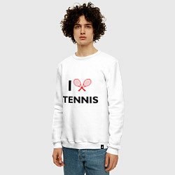 Свитшот хлопковый мужской I Love Tennis, цвет: белый — фото 2