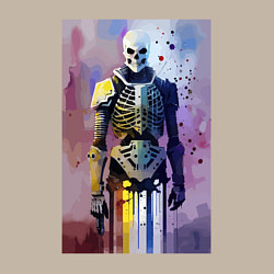 Свитшот хлопковый мужской Cyber skeleton - watercolor - sketch, цвет: миндальный — фото 2