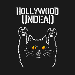 Свитшот хлопковый мужской Hollywood Undead rock cat, цвет: черный — фото 2