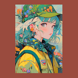 Свитшот хлопковый мужской Девочка в кепке, цвет: кирпичный — фото 2