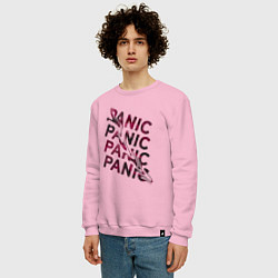Свитшот хлопковый мужской Panic, цвет: светло-розовый — фото 2