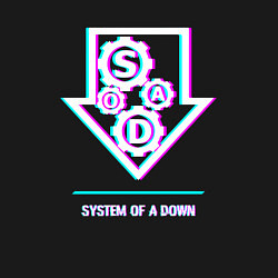 Свитшот хлопковый мужской System of a Down glitch rock, цвет: черный — фото 2