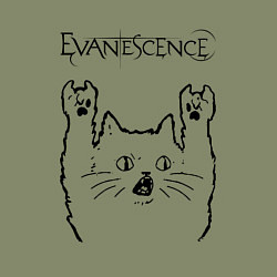 Свитшот хлопковый мужской Evanescence - rock cat, цвет: авокадо — фото 2