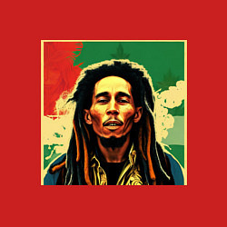 Свитшот хлопковый мужской Боб Марли в красных цветах граффити, цвет: красный — фото 2