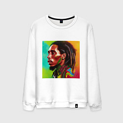 Мужской свитшот Разноцветный цифровой арт Боб Марли