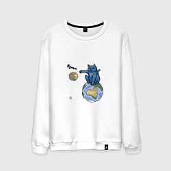 Свитшот хлопковый мужской Сбрось с орбиты, цвет: белый