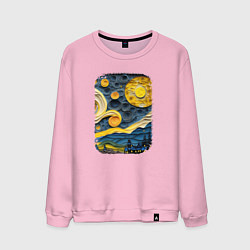 Свитшот хлопковый мужской Starry Night Voyage, цвет: светло-розовый