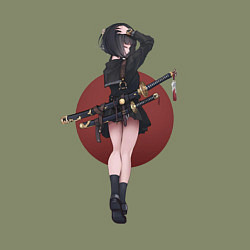 Свитшот хлопковый мужской Аниме девочка онна-бугэйся, цвет: авокадо — фото 2