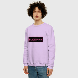 Свитшот хлопковый мужской Логотип Блек Пинк, цвет: лаванда — фото 2
