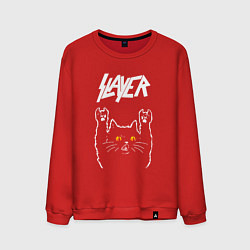 Свитшот хлопковый мужской Slayer rock cat, цвет: красный