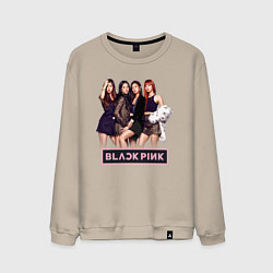 Свитшот хлопковый мужской Rose Blackpink kpop, цвет: миндальный