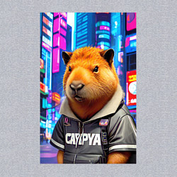 Свитшот хлопковый мужской Cool capybara - urban style - neural network, цвет: меланж — фото 2