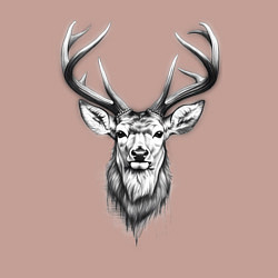 Свитшот хлопковый мужской Голова оленя эскиз, цвет: пыльно-розовый — фото 2