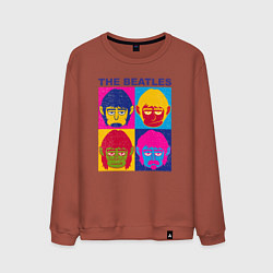 Свитшот хлопковый мужской The Beatles color, цвет: кирпичный