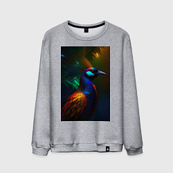 Свитшот хлопковый мужской Райская птичка - нейросеть, цвет: меланж