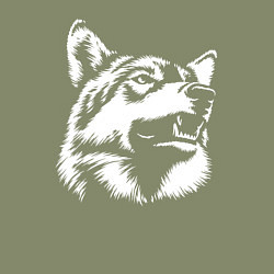 Свитшот хлопковый мужской Голова волка Wolf head, цвет: авокадо — фото 2