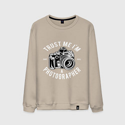Свитшот хлопковый мужской Photographer, цвет: миндальный