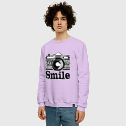 Свитшот хлопковый мужской Smile camera, цвет: лаванда — фото 2