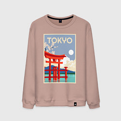 Свитшот хлопковый мужской Tokyo - japan, цвет: пыльно-розовый