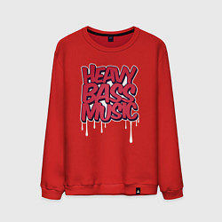 Свитшот хлопковый мужской Heavy bass music, цвет: красный