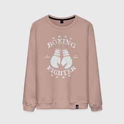 Свитшот хлопковый мужской Boxing fighter, цвет: пыльно-розовый