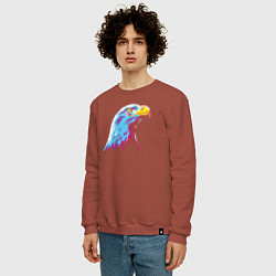 Свитшот хлопковый мужской Орел WPAP, цвет: кирпичный — фото 2