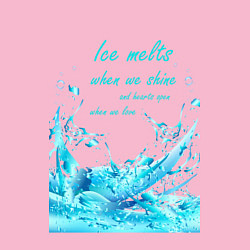 Свитшот хлопковый мужской Ice melts when we shine, цвет: светло-розовый — фото 2