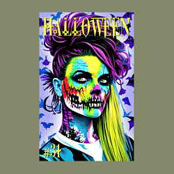 Свитшот хлопковый мужской Хэллоуин - обложка журнала - поп-арт, цвет: авокадо — фото 2
