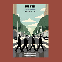 Свитшот хлопковый мужской Skibidi toilet Beatles cameramen, цвет: кирпичный — фото 2