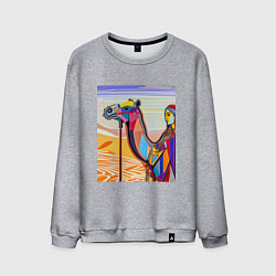 Свитшот хлопковый мужской Погонщик верблюда, цвет: меланж