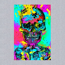 Свитшот хлопковый мужской Cool skull - pop art - vogue, цвет: меланж — фото 2